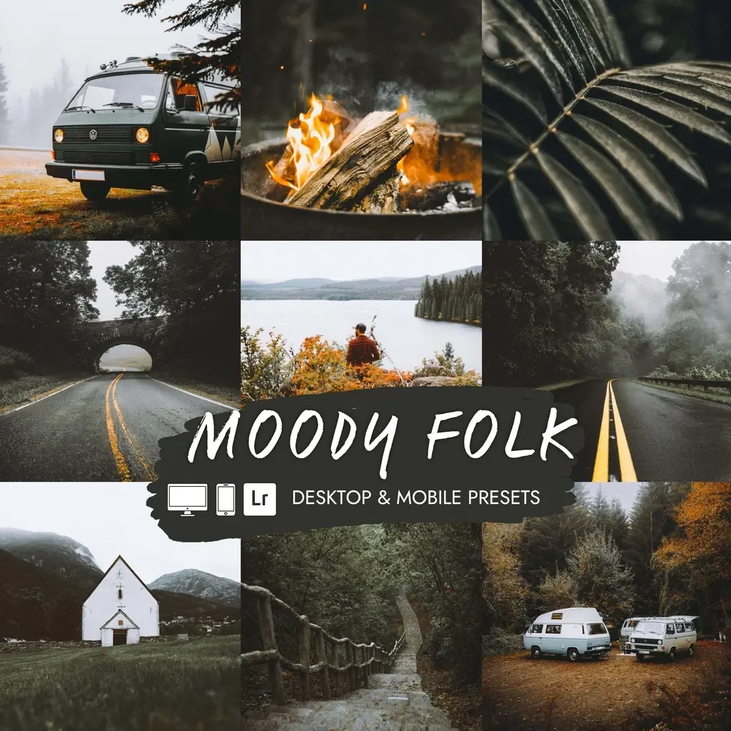 Preset Lightroom Moody Folk dengan tone moody hangat dan earthy.